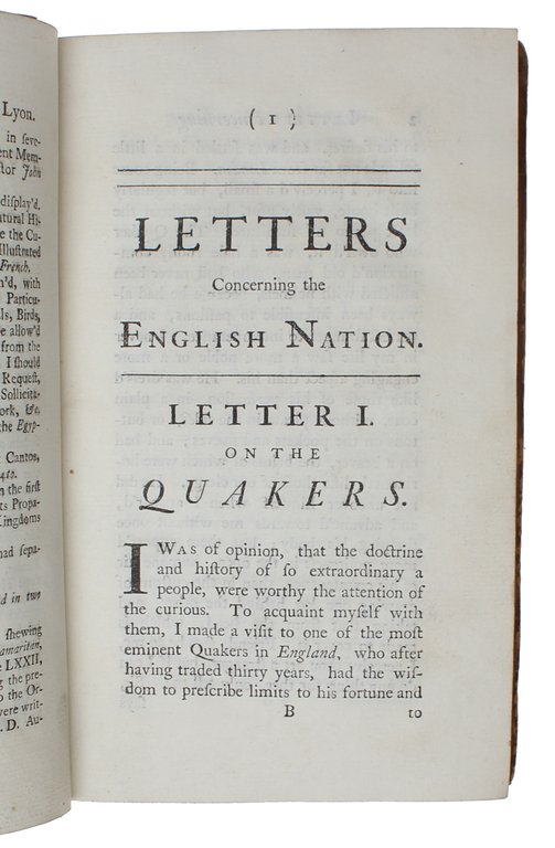 Letters Concerning the English Nation. - [A KEY WORK OF …