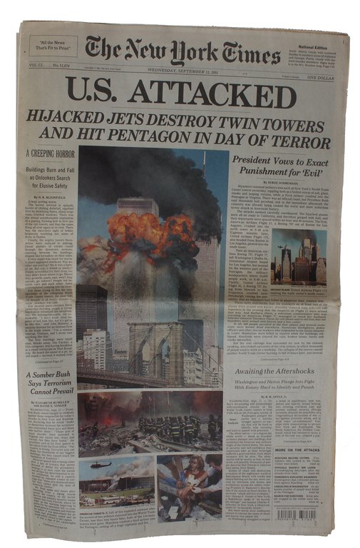The New York Times. National Edition. Wednesday, September 12, 2001. …
