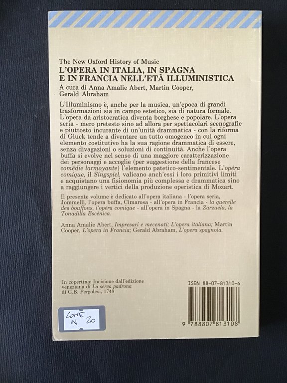 L'OPERA IN ITALIA, IN SPAGNA E IN FRANCIA NELL'ETA' ILLUMINISTICA