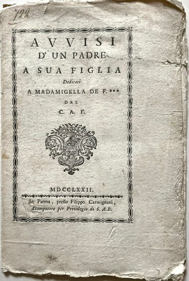 Avvisi d’un padre a sua figlia. Dedicati a Madamigella de …