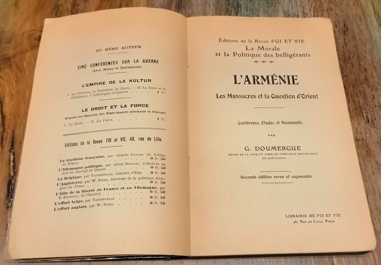 L' Arménie. Les massacres et la Question d'Orient. Conférence, études …