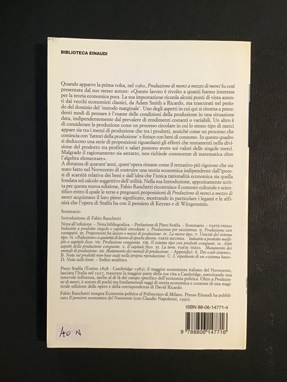 PRODUZIONE DI MERCI A MEZZO DI MERCI. PREMESSE A UNA …