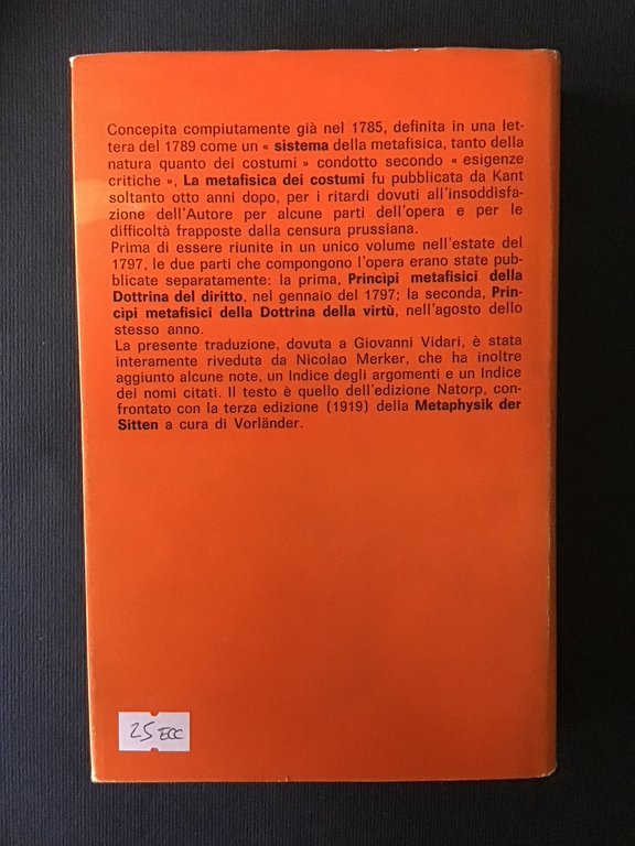 LA METAFISICA DEI COSTUMI