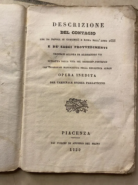 Descrizione del contagio che da Napoli si comunicò a Roma …