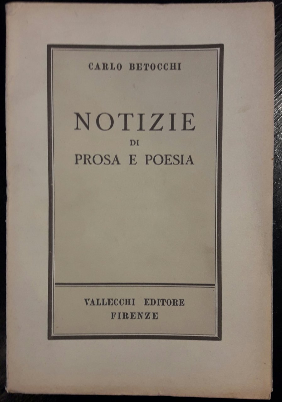 Notizie di prosa e poesia