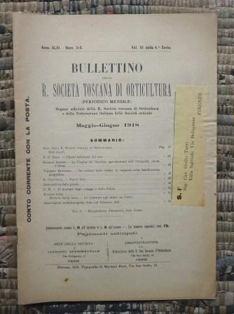 BULLETTINO DELLA R. SOCIETA' DI ORTICULTURA (PERIODICO MENSILE)