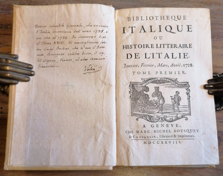 Bibliotheque italique ou histoire litteraire de l'Italie.