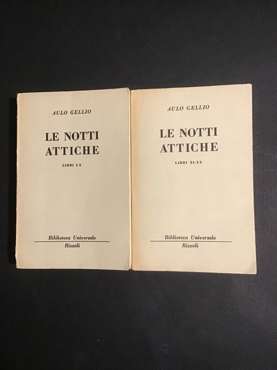 LE NOTTI ATTICHE - LIBRI I-X, XI-XX - (2 VOLUMI)