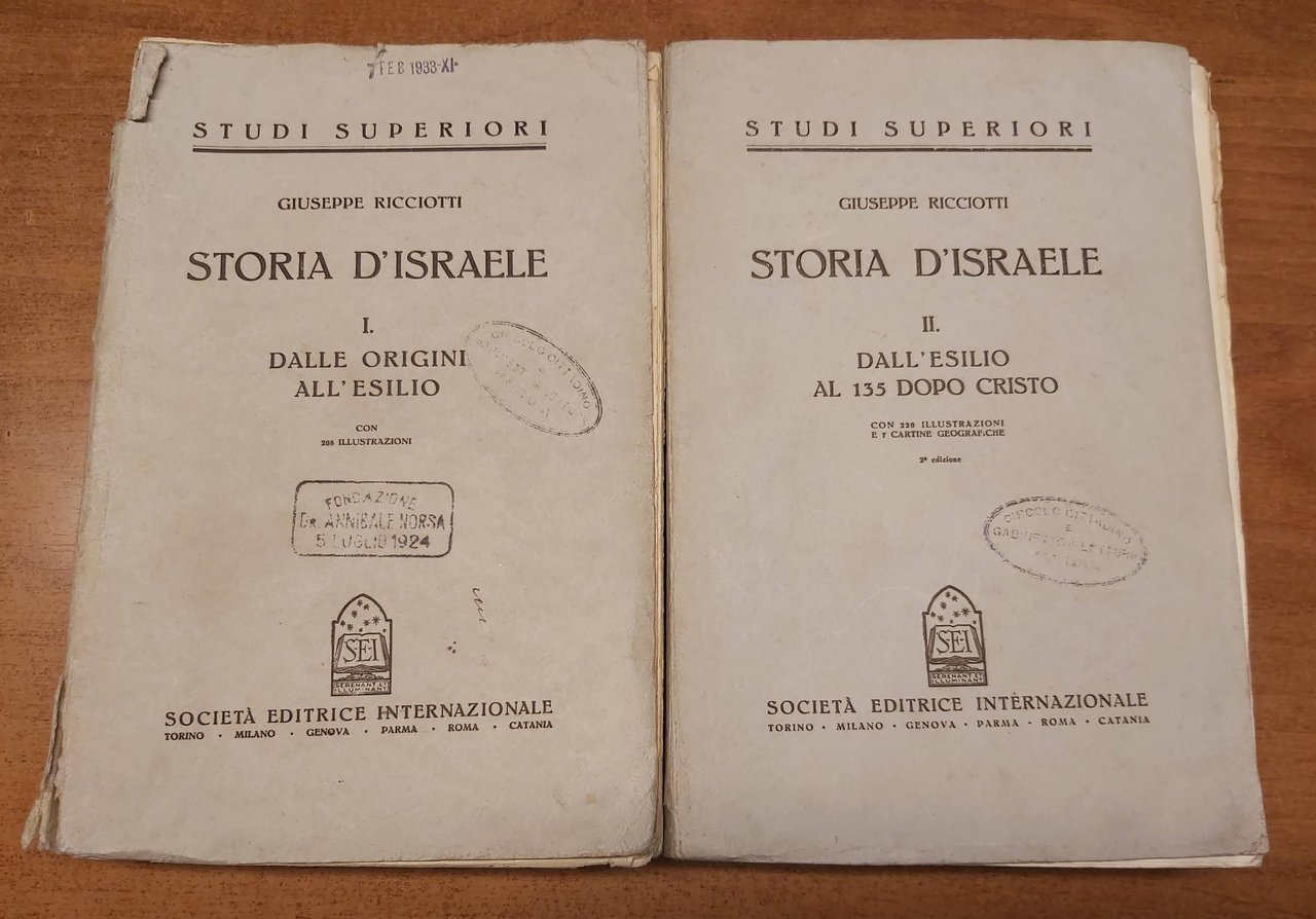 STORIA D’ISRAELE. I. Dalle origini all’esilio. II. Dall’esilio al 135 …
