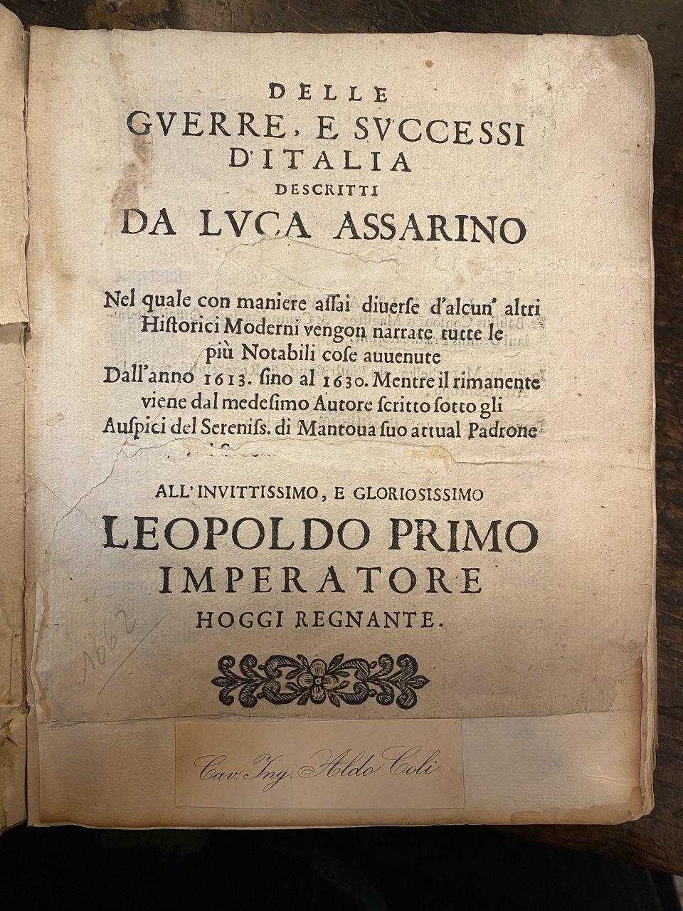 Delle Guerre e successi d'Italia descritti da Luca Assarino nel …