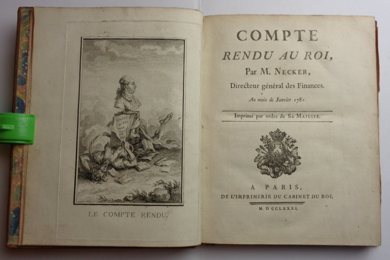 COMPTE RENDU AU ROI par M. Necker, directeur général des …