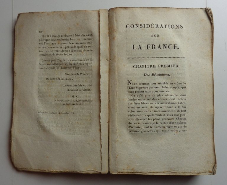 CONSIDÉRATIONS SUR LA FRANCE. suivis de l'ESSAI SUR LE PRINCIPE …