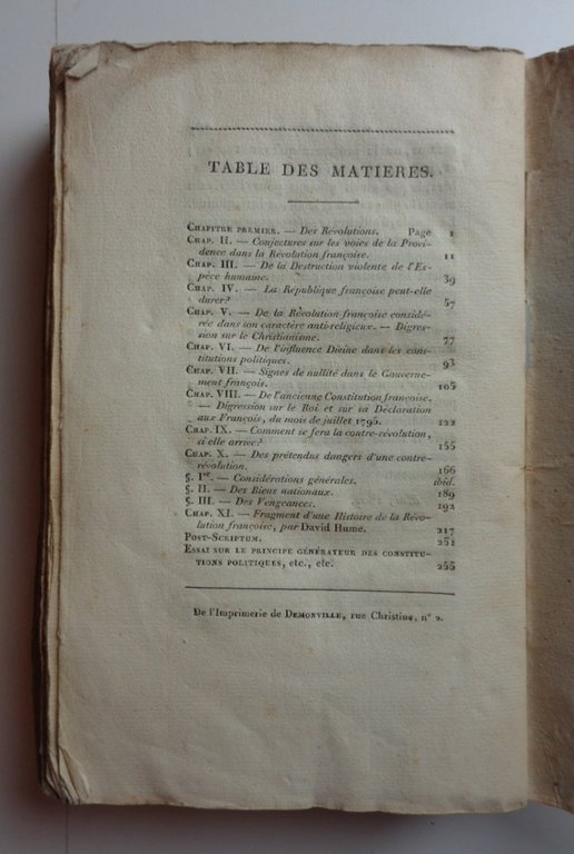 CONSIDÉRATIONS SUR LA FRANCE. suivis de l'ESSAI SUR LE PRINCIPE …