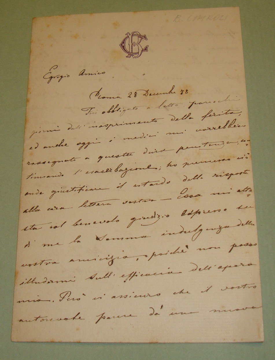 Lettera autografa firmata.