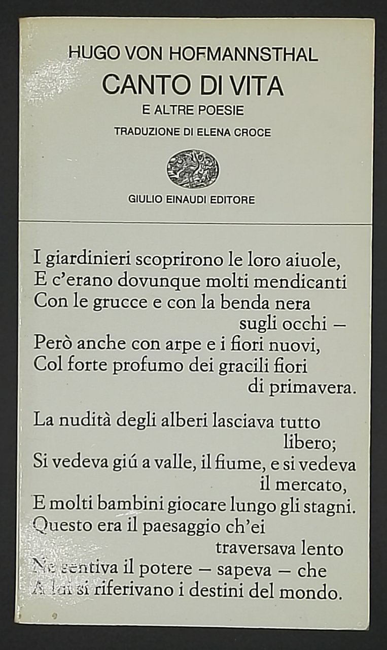 Canto di vita e altre poesie