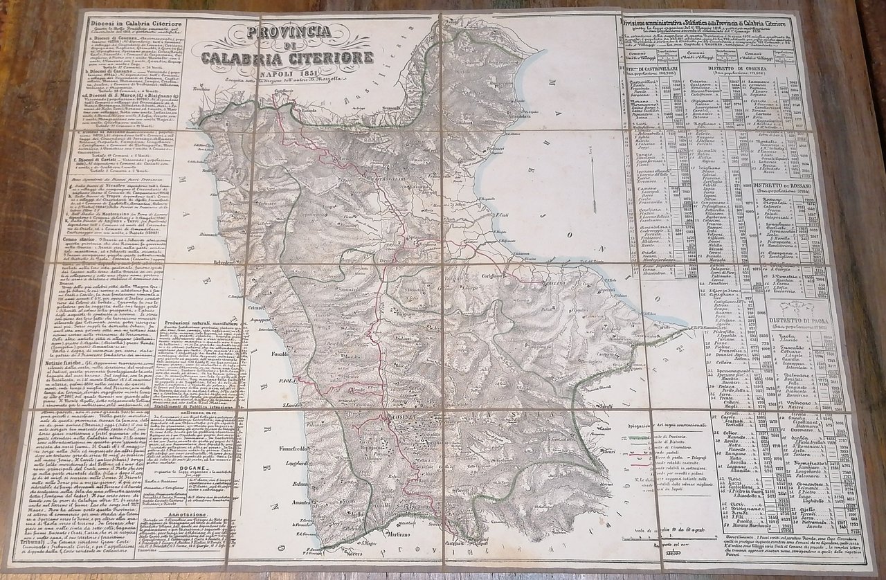 Carta della Provincia di Calabria Citeriore. Napoli 1851, Eseguita sotto …