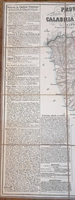 Carta della Provincia di Calabria Citeriore. Napoli 1851, Eseguita sotto …