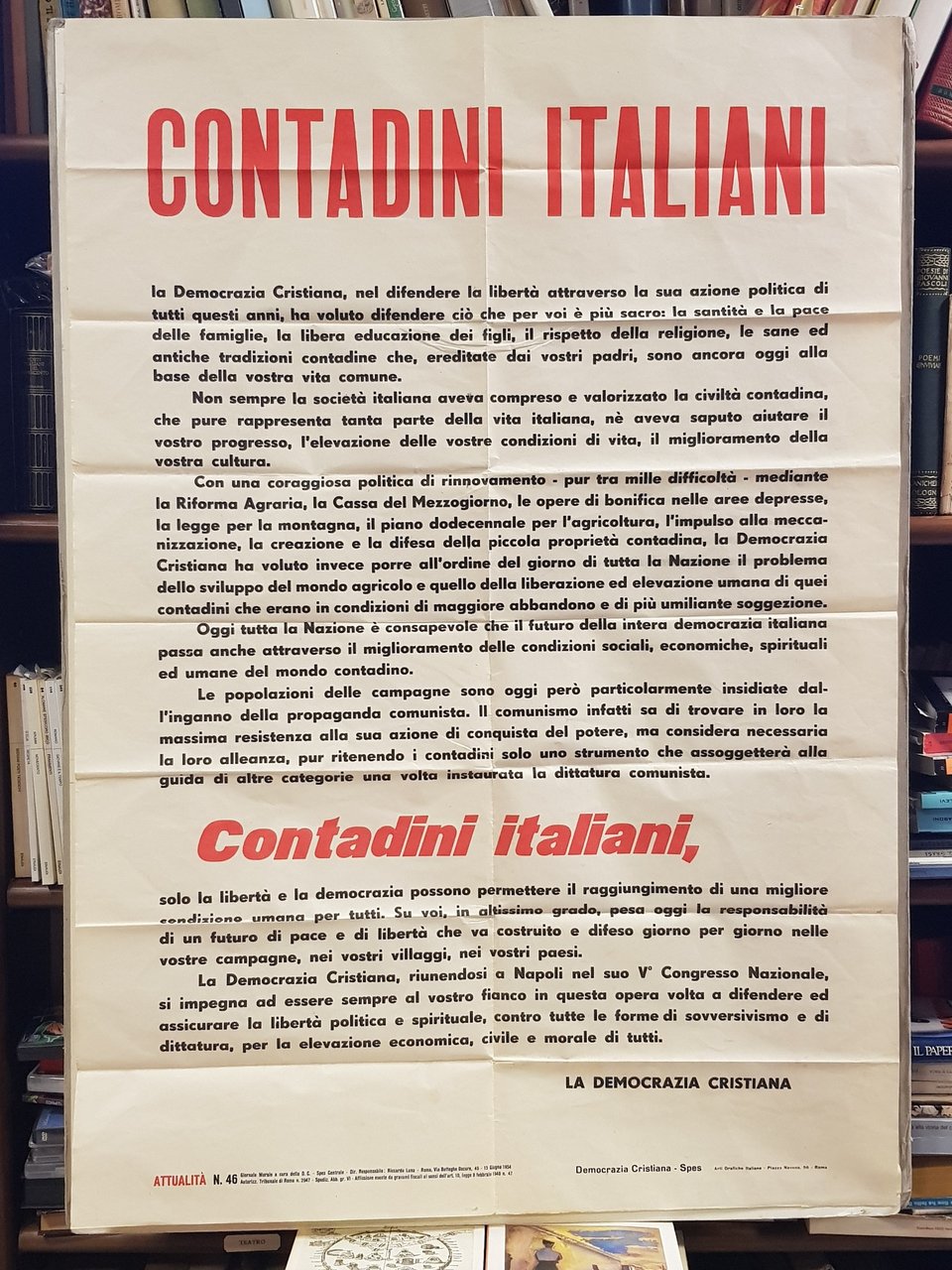 CONTADINI ITALIANI, la Democrazia Cristiana nel difendere la libertà ...