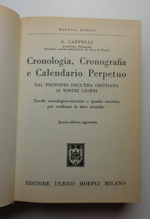 CRONOLOGIA, CRONOGRAFIA E CALENDARIO PERPETUO.