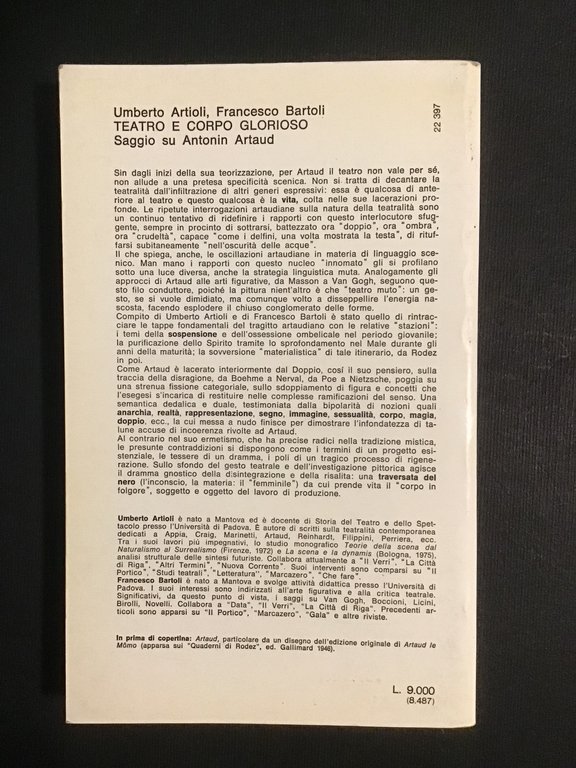TEATRO E CORPO GLORIOSO. SAGGIO SU ANTONIN ARTAUD