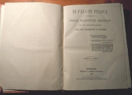 DI PALO IN FRASCA - VEGLIE FILOSOFICHE SEMISERIE DI UN …