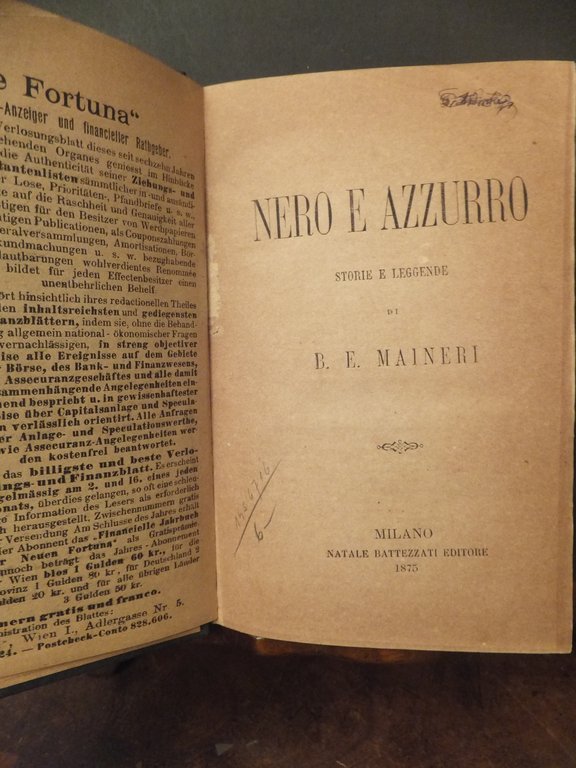 NERO E AZZURRO STORIE E LEGGENDE