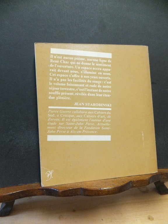 RENE CHAR- POETES D 'AUJOURD' HUI SEGHERS 22