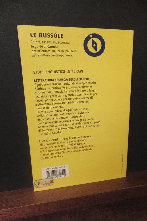 LETTERATURA TEDESCA SECOLI ED EPOCHE