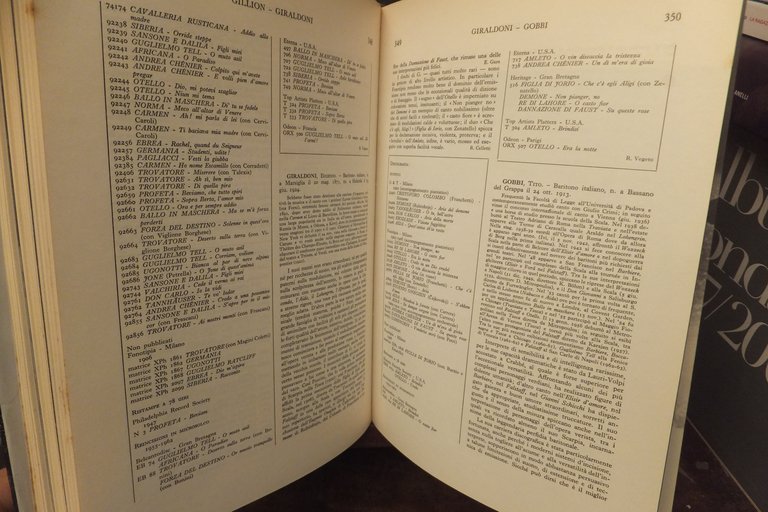 LE GRANDI VOCI DIZIONARIO DEI CANTANTI CON DISCOGRAFIA OPERISTICA