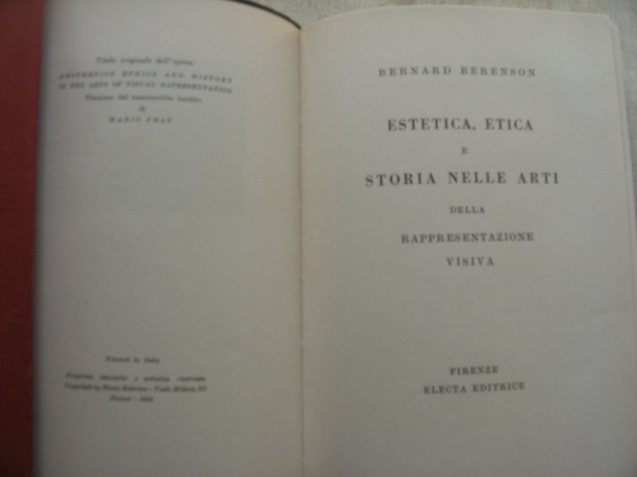 ESTETICA, ETICA E STORIA NELLE ARTI DELLA RAPPRESENTAZIONE VISIVA