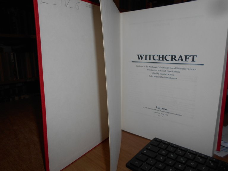 WITCHCRAFT. Catalogue of the WITCHCRAFT Collection in Cornell University... 1977