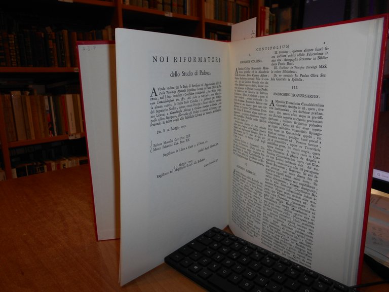 CENTIFOLIUM CAMALDULENSE Sive Notitia Scriptorum... MAGNOALDO ZIEGELBAUR 1967