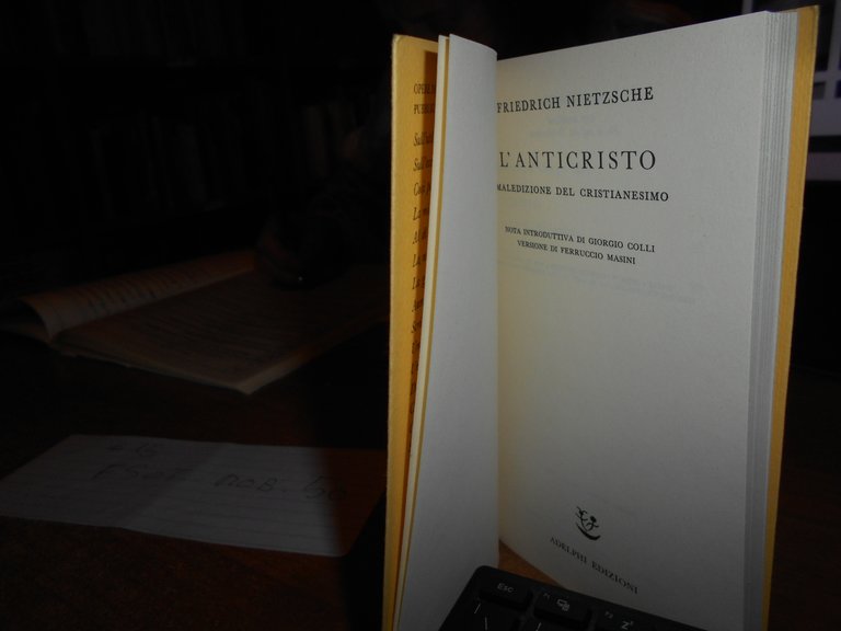 L' ANTICRISTO maledizione del cristianesimo. FRIEDRICH NIETZSCHE 1986