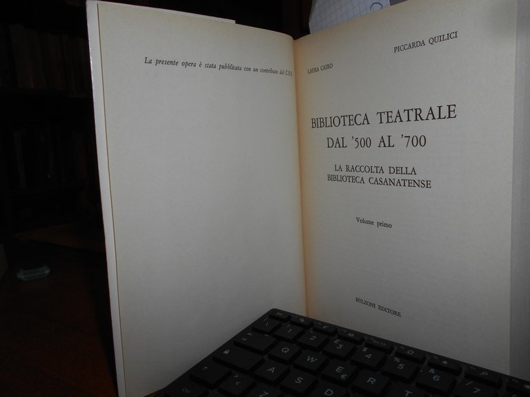 BIBLIOTECA TEATRALE dal '500 al '700... LAURA CAIRO - PICCARDA …