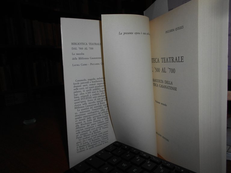 BIBLIOTECA TEATRALE dal '500 al '700... LAURA CAIRO - PICCARDA …