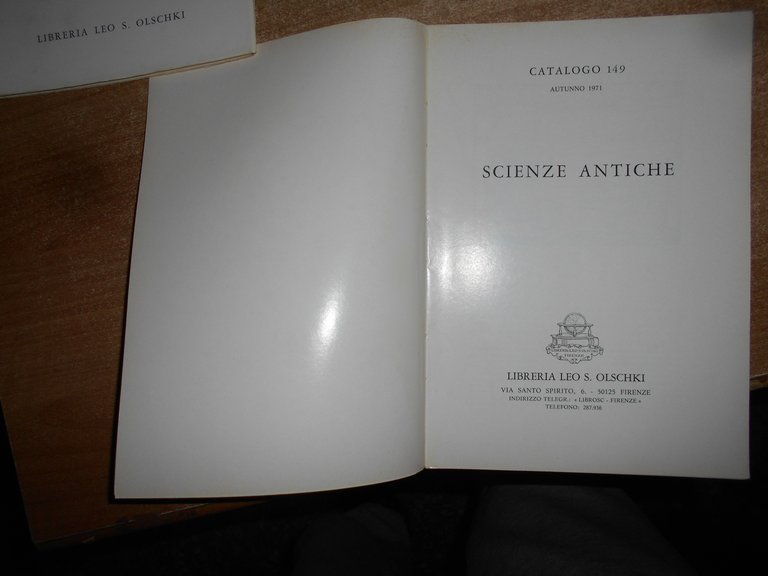 3 cataloghi SCIENZE ANTICHE. Libreria LEO S. OLSCHKI n° 145/154/149