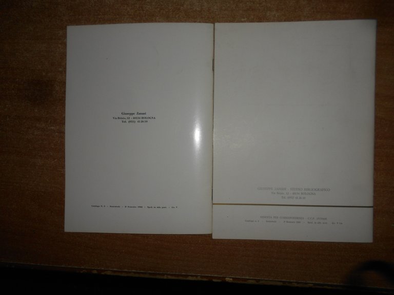 2 cataloghi. Rari Libri Illustrati di GIUSEPPE ZANASI 1988/1989