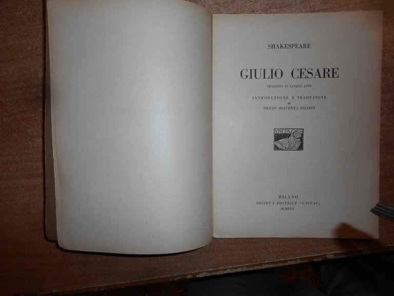 RE LEAR - GIULIO CESARE. SHAKESPEARE 2 volumi 1925/1926