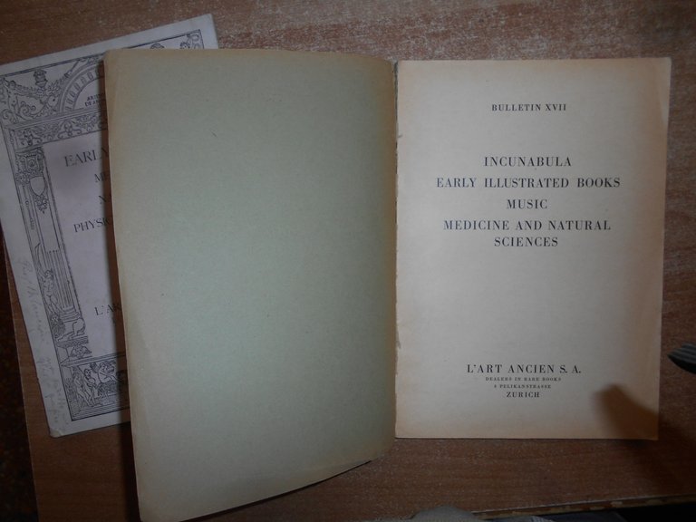 2 cataloghi (Bulletin) XVII/IX. INCUNABOLA...EARLY BOOKS on...L' Art Ancien 1923