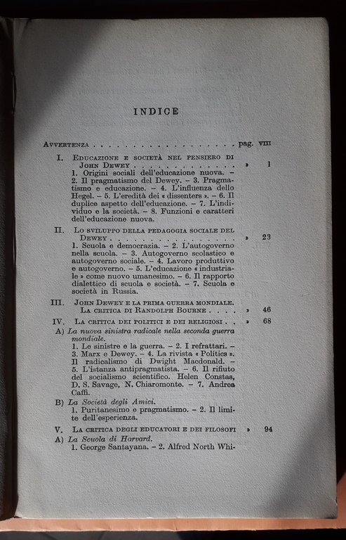 John Dewey e il pensiero pedagogico contemporaneo negli Stati Uniti