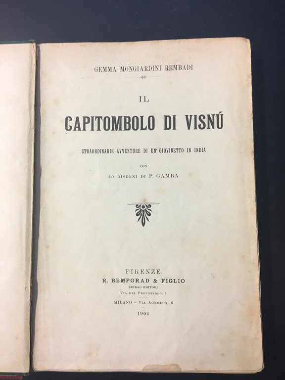 Il capitombolo di Visnù. Straordinarie avventure di un giovinetto in …