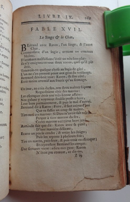 FABLES CHOISIES, mises en vers par monsieur De La Fontaine. …