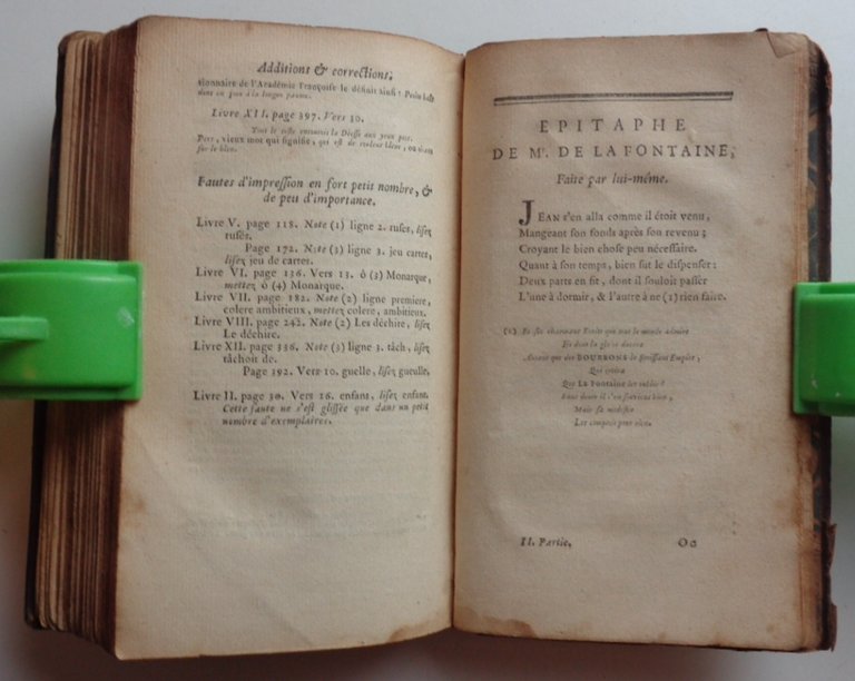 FABLES CHOISIES, mises en vers par monsieur De La Fontaine. …