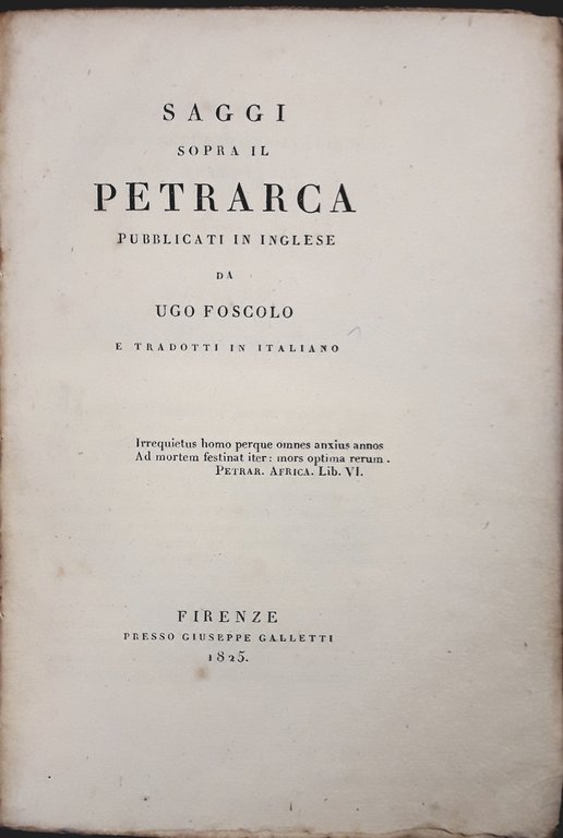 Saggi sopra il Petrarca pubblicati in inglese e tradotti in …