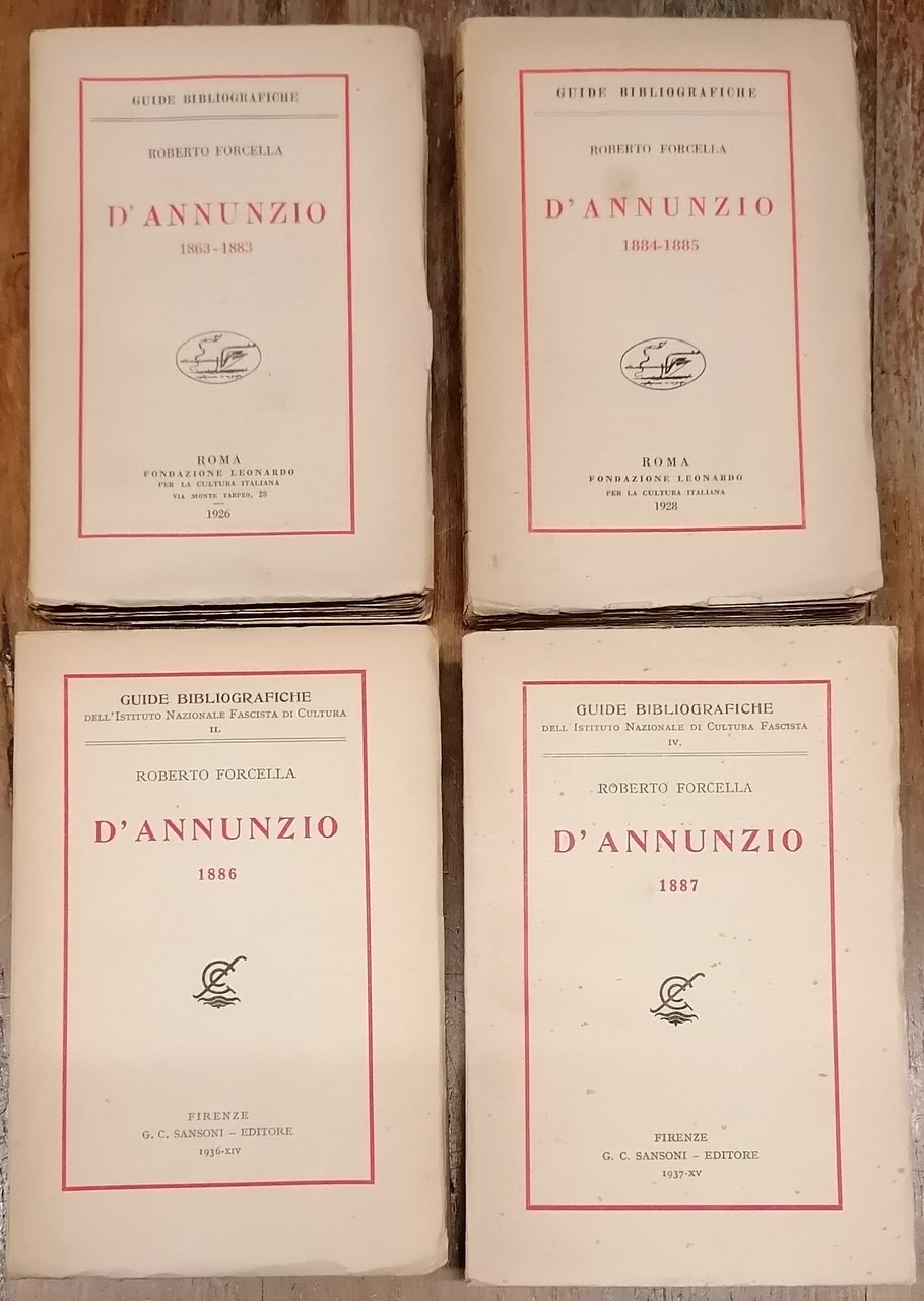 D'Annunzio 1863-1883. 1884-1885. 1886. 1887.