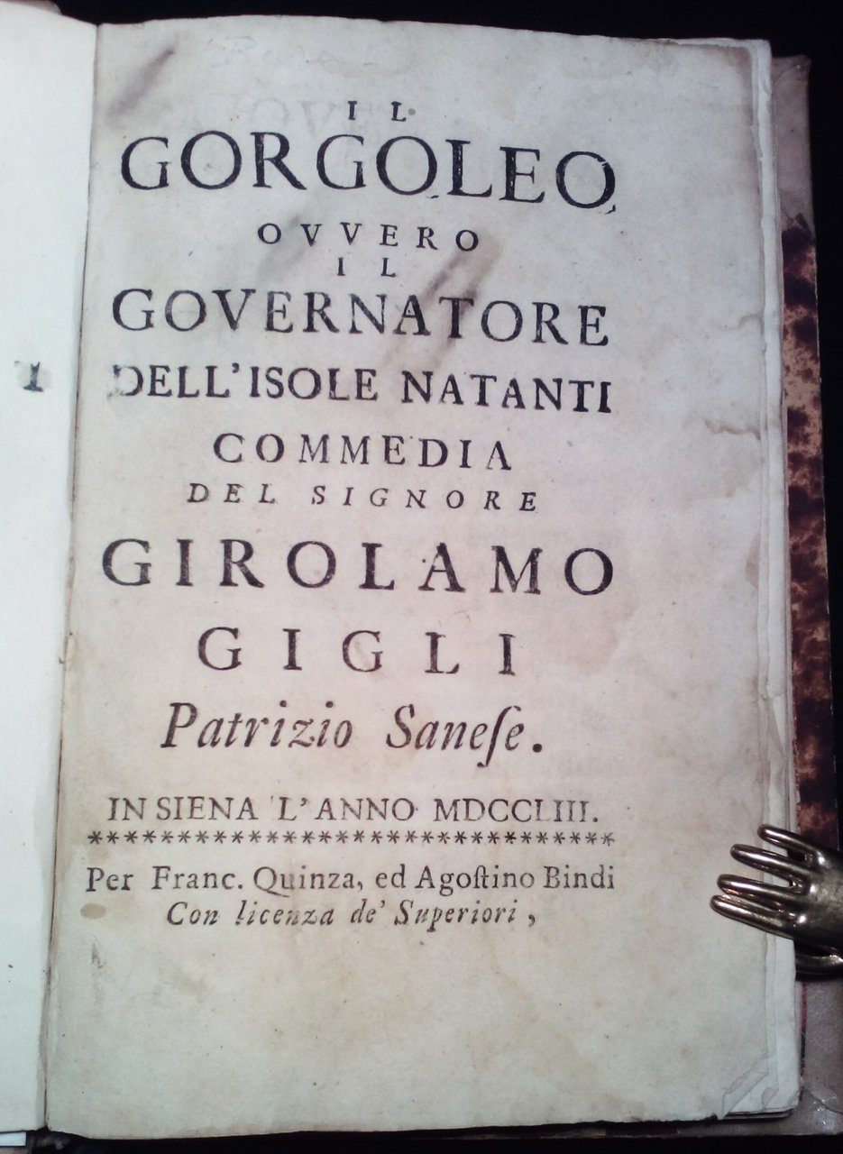 Il Gorgoleo, ovvero il governatore dell'Isole Natanti. Commedia