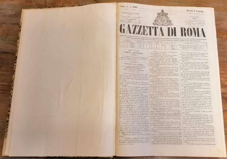 1849. "Gazzetta di Roma" (n. 1-23) - "Monitore Romano : …