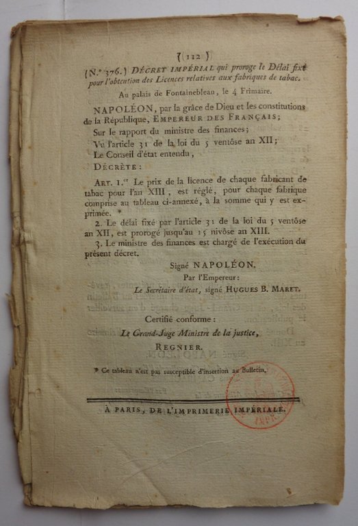 HÉRÉDITÉ DE LA DIGNITÉ IMPERIALE. Bulletin n. 21. du 15 …