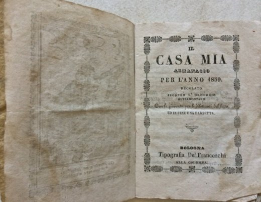 Il CASA MIA almanacco per l’anno 1859 regolato secondo l’orologio …