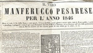 Il vero MANFERUCCO Pesarese per l’anno 1846, dove si vede …